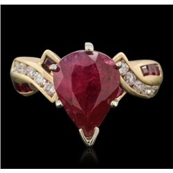 14KT Yellow Gold 2.95ctw Ruby and Diamond Ring