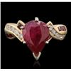 Image 1 : 14KT Yellow Gold 2.95ctw Ruby and Diamond Ring