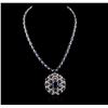 Image 1 : 14KT White Gold 71.36ctw Sapphire and Diamond Necklace