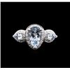 Image 1 : 2.54ctw Aquamarine and Diamond Ring - 18KT White Gold