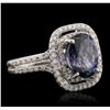 Image 2 : 14KT White Gold 4.77ct Tanzanite and Diamond Ring
