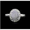 Image 1 : 18KT White Gold 3.00ct Star Sapphire and Diamond Ring