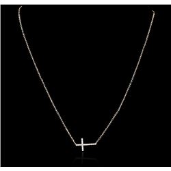14KT Rose Gold 0.32ctw Diamond Cross Necklace