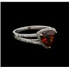 Image 2 : 2.00ct Almandite and Diamond Ring - 18KT White Gold
