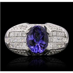 14KT White Gold 2.63ct Tanzanite and Diamond Ring