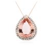 Image 2 : 14KT Rose Gold GIA Certified 58.12ct Morganite and Diamond Pendant With Chain