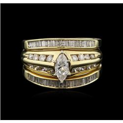 1.51ctw Diamond Wedding Ring Set - 14KT Yellow Gold