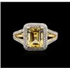 Image 1 : 14KT Yellow Gold 2.12ct Citrine and Diamond Ring