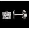 Image 2 : 18KT White Gold 0.60ctw Diamond Cuff Links
