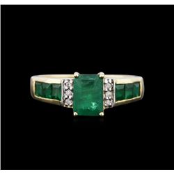 14KT Yellow Gold 1.56ctw Emerald and Diamond Ring