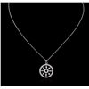 Image 2 : 14KT White Gold 0.54ctw Diamond Pendant With Chain
