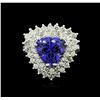 Image 1 : 14KT White Gold 4.94ct Tanzanite and Diamond Ring