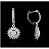 Image 2 : 14KT White Gold 1.67ctw Diamond Earrings