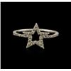 Image 1 : 0.11ctw Diamond Star Ring - 14KT White Gold