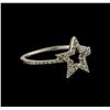 Image 2 : 0.11ctw Diamond Star Ring - 14KT White Gold
