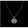 Image 2 : 14KT White Gold 1.00ctw Diamond Pendant With Chain