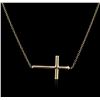Image 2 : 14KT Yellow Gold Cross Pendant Necklace