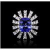 Image 1 : 14KT White Gold 4.46ct Tanzanite and Diamond Ring