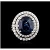 Image 1 : 18KT White Gold GIA Certified 12.00ct Sapphire and Diamond Ring