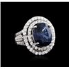 Image 2 : 18KT White Gold GIA Certified 12.00ct Sapphire and Diamond Ring