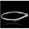 Image 2 : 14KT White Gold 0.80ctw Diamond Bangle Bracelet