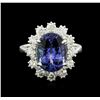 Image 1 : 14KT White Gold 5.33ct Tanzanite and Diamond Ring