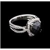 Image 2 : 5.50ct Black Onyx and Diamond Ring - 18KT White Gold