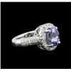 Image 2 : 14KT White Gold 3.37ct Tanzanite and Diamond Ring