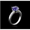 Image 3 : 2.82ct Tanzanite and Diamond Ring - 14KT White Gold