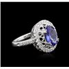 Image 2 : 14KT White Gold 1.90ct Tanzanite and Diamond Ring