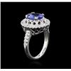 Image 3 : 14KT White Gold 1.90ct Tanzanite and Diamond Ring