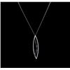 Image 2 : 14KT White Gold 1.92ctw Sapphire and Diamond Pendant With Chain