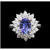 Image 1 : 1.70ct Tanzanite and Diamond Ring - 14KT White Gold