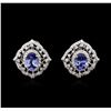 Image 1 : 14KT White Gold 2.46ctw Tanzanite and Diamond Earrings