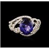 Image 1 : 14KT White Gold 4.55ct Tanzanite and Diamond Ring