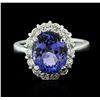 Image 1 : 14KT White Gold 3.21ct Tanzanite and Diamond Ring