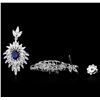 Image 2 : 14KT White Gold 1.86ctw Sapphire and Diamond Earrings