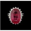 Image 1 : 10.20ct Ruby and Diamond Ring - 14KT White Gold