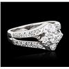 Image 2 : 14KT White Gold 1.00ctw Diamond Ring