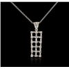 Image 2 : 14KT White Gold 1.04ctw Diamond Pendant With Chain