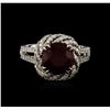 Image 1 : 14KT White Gold 4.05ct Ruby and Diamond Ring