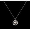 Image 1 : Pearl and Diamond Pendant With Chain - 14KT White Gold