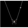 Image 2 : 14KT White Gold 0.03ct Diamond Butterfly Necklace