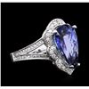 Image 2 : 14KT White Gold 5.64ct Tanzanite and Diamond Ring