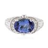 Image 1 : 14KT White Gold 2.84ct Tanzanite and Diamond Ring