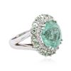 Image 2 : 18KT White Gold 13.45ctw Tourmaline and Diamond Ring