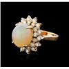 Image 2 : 14KT Rose Gold 8.25ct Opal and Diamond Ring