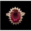 Image 1 : 14KT Rose Gold 5.17ct Ruby and Diamond Ring