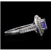 Image 3 : 14KT White Gold 1.88ct Tanzanite and Diamond Ring