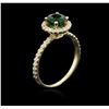 Image 3 : 14KT Yellow Gold 1.10ct Garnet and Diamond Ring